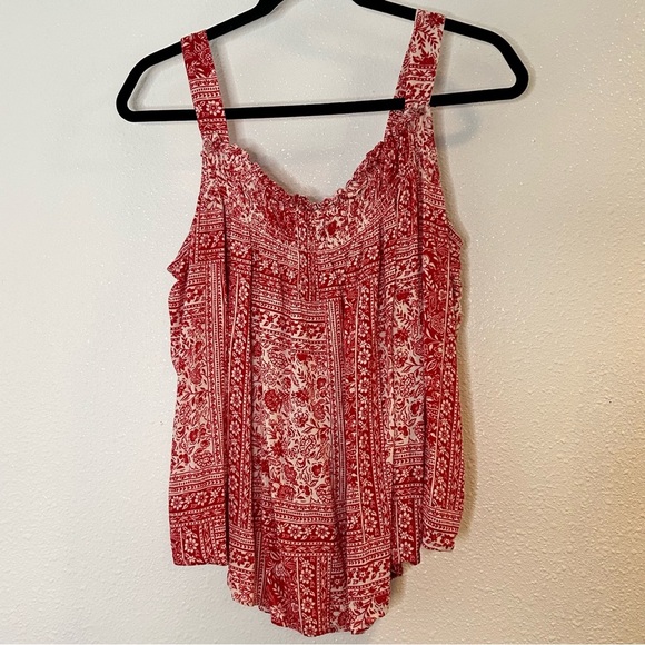 Maurices Red and White Floral Camisole Size XL - Picture 1 of 6